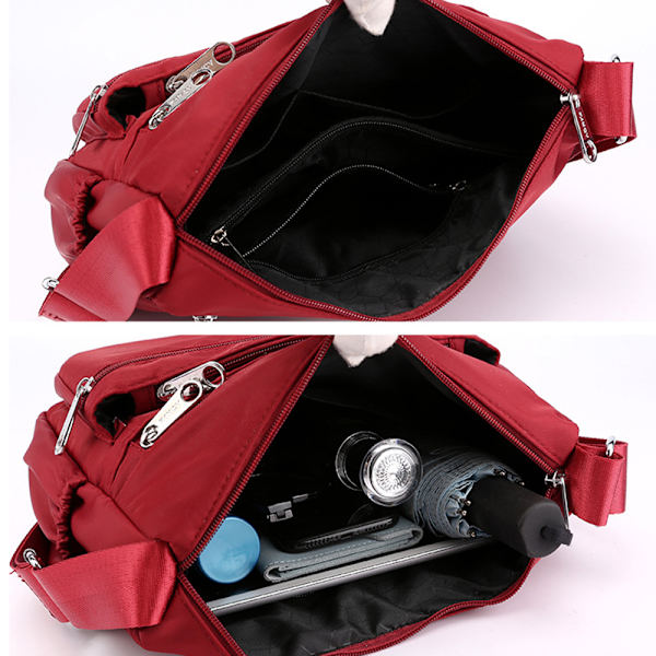 Damväska Messenger Bag Pack Resväska Casual Axelväska Slunga Ryggsäck Cross Body Väskor Red