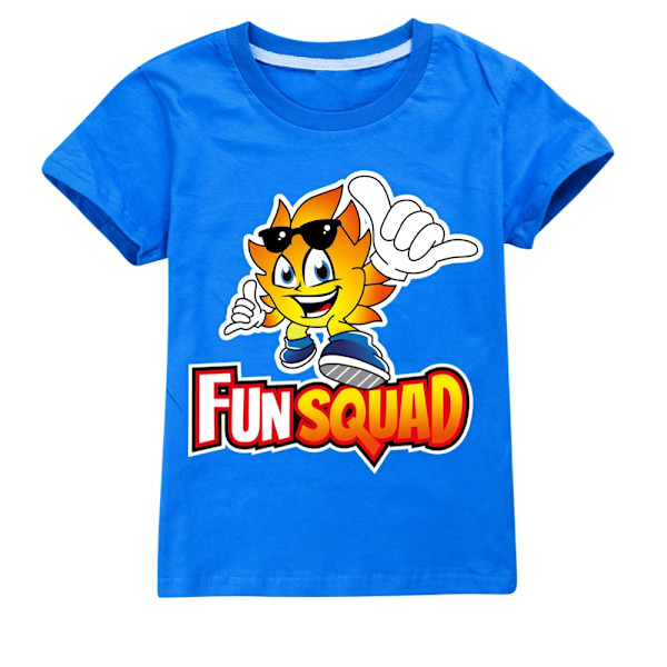 Fun Squad Gaming Pojkar Atletiska Tecknade Tröjor Toppar Sommar Kortärmad Snabbtorkande Aktiva T-shirts för Barn Tonåringar Dark Blue 130cm