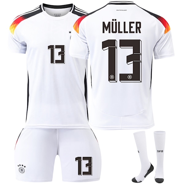 2024 Tyska Hemmaarena Fotbollströjor för Barn Fotbollströja Set #13 Muller Tröja Ungdom Träningskläder Fotboll Träningsuniformer 22
