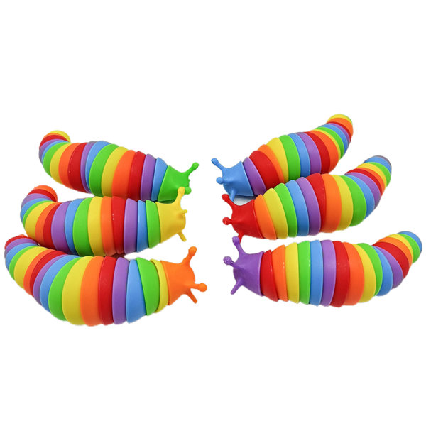 3D Slug Dekompression Fidget Sensoriska Leksaker Stress Relief Kid Gift Rainbow colors