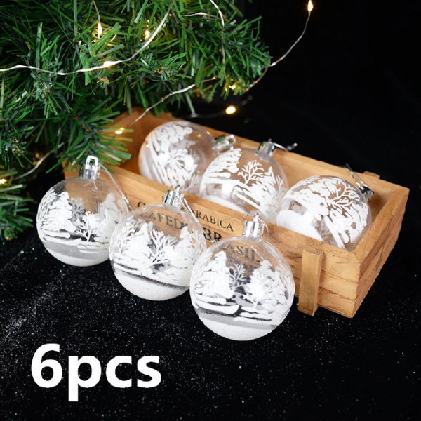 6 st transparenta snö julrekvisita hängen julgran 6PCS