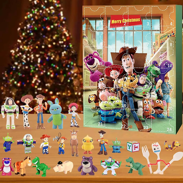 Toy Story Julkalender 2024 med 24 Dagar Nedräkning Leksaker för Barn Dockor Julklapp Blind Box Överraskning