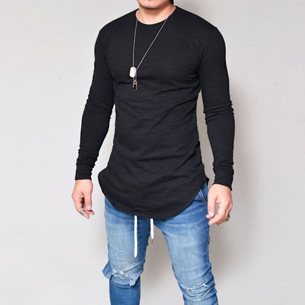Ny herr långärmad pullover T-shirt grey M