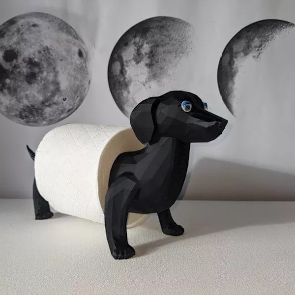 Toalettpappershållare med djurmotiv, fristående tecknad får-toalettrullehållare, 3D-printad gris katt toarullehållare för badrumsinredning, förvaring av pappersrullar C
