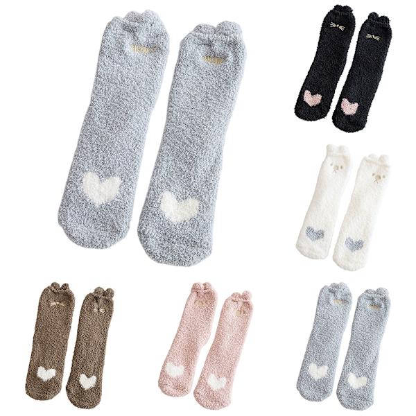 1 par julstrumpor fluffiga varma vinter mysiga golv julgåva grey