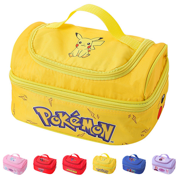 Pikachu Dubbelskiktad Multifunktionell Lunchlåda Lunchväska, Bärbar Återanvändbar Lunch Tote #1