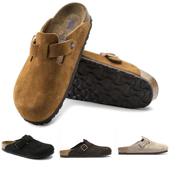 Birkenstock Boston Mockaskinskor med Mjuk Fotbädd Unisex Slip On Vardagsskor Black 44