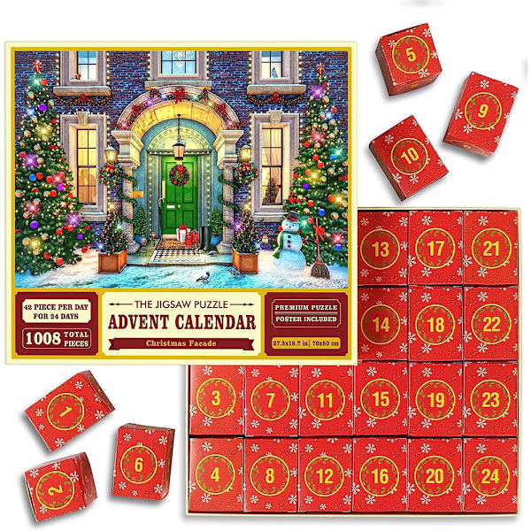 Pussel Adventskalender 2023, 1008 Pusselbitar Xtmas Nedräkning