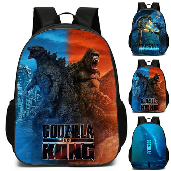 3D Godzilla vs Kong Ryggsäck Studenter Skolväska Reseryggsäck Barn Bokväskor A 30*15*40cm