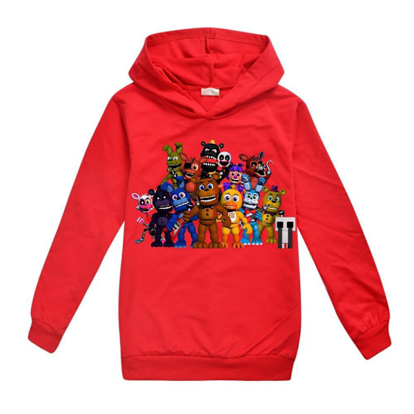 Pojkar Flickor Pullover 3d Tryck Teddybjörn Sweatshirt Hoodie red 130cm