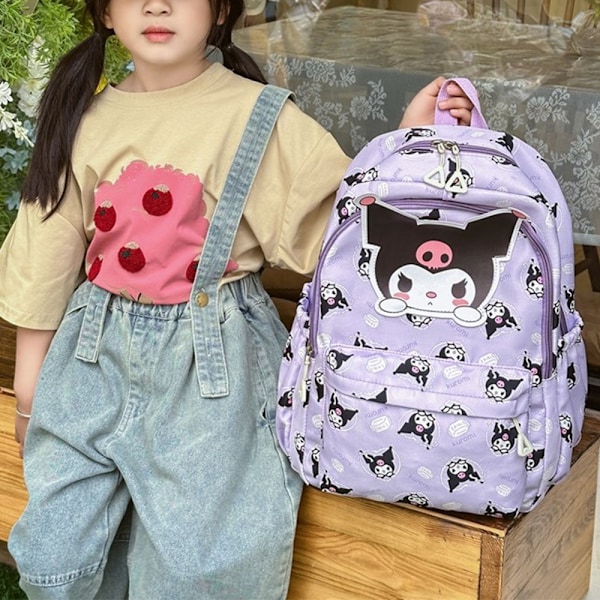 Sanrio Kuromi Cinnamoroll Ryggsäck Barn Student Skola Bookbag Resväska Axelväska Kuromi