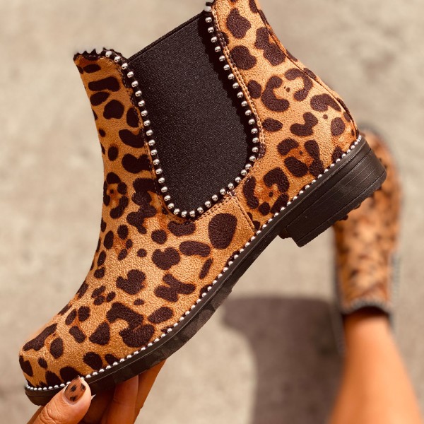 Kvinnor Casual Leopard Print Chelsea Boots Dam b51c | Fyndiq