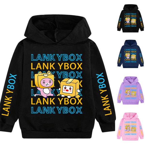 Cartoon Figurine 3d Print Barn Hoodie Jacka Rock Långärmad black 160cm