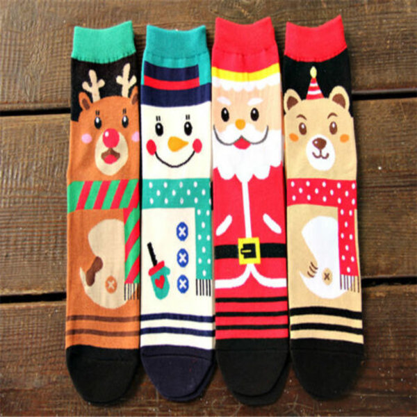 1/2/4/6 Julstrumpor med julmotiv Deer 6 Pairs