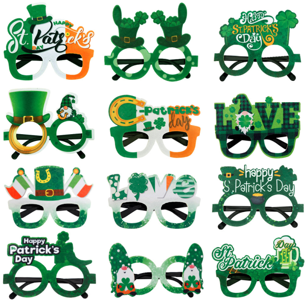 St Patricks Day Glasögon Irländsk Maskeraddräkt Festliga Glasögon B