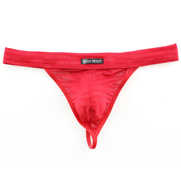 Andningsbara kalsonger för män, underkläder, trosa, stringtrosor Red XL