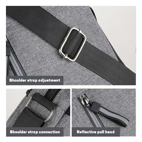 Herr Messenger Bag Pack Utility Reseväska Arbetsaxel Väska Cross Body Väskor Gray