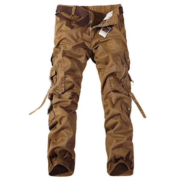 Vinter Camping Vandring Armé Cargo Byxor Lös khaki 34