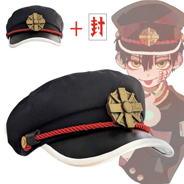 Hanako-kun hatt med klistermärke Cosplay kostym Visored Basker Cap Rekvisita