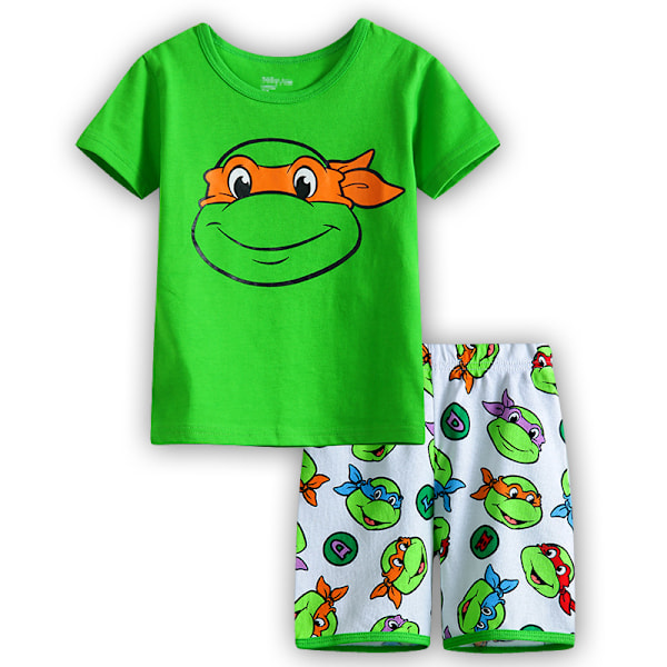 Ninja Turtle Pyjamas för Småbarn Pojkar Flickor Bomull Sommar Pyjamas för Pojke Nattkläder Korta Ärmar Söta Tecknade Sovkläder Korta Set #3 90cm