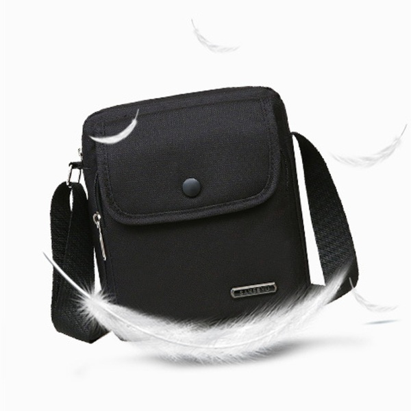 Män Plain Messenger Bag Pack Utomhusresor Sport Shoulder Sling Ryggsäck Cross Body Bags Black