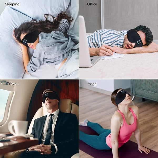 Ögonmask Hörlurar Sömn Ögonbindel Bluetooth 3D Music Travel