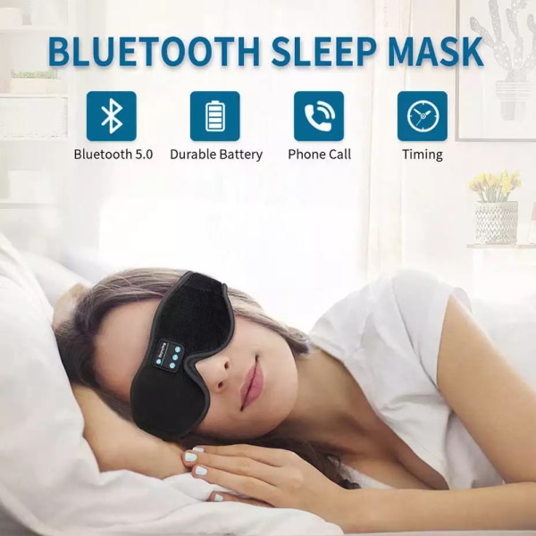 Ögonmask Hörlurar Sömn Ögonbindel Bluetooth 3D Music Travel