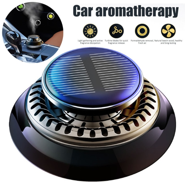 Solar Car Air Freshener Rotation Aromaterapi Bil Fordon Parfym Aroma Diffuser Ocean