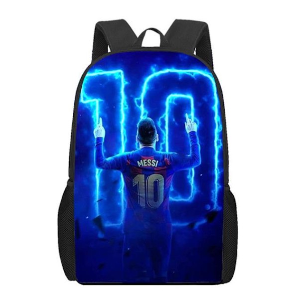 Messi Ryggsäck Student Cartoon Skolväska Unisex Resväska C 29*16*42cm