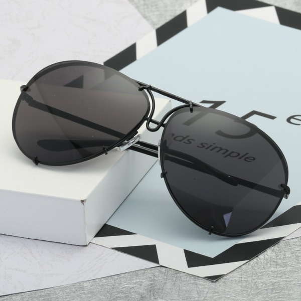 Köp Mode Dam 99% UV400 Skyddande solglasögon Clear Vision Black and gray  lenses | Fyndiq