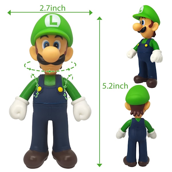 3 st Super Mario Bros Actionfigur Leksak Mario Yoshi Docka Present