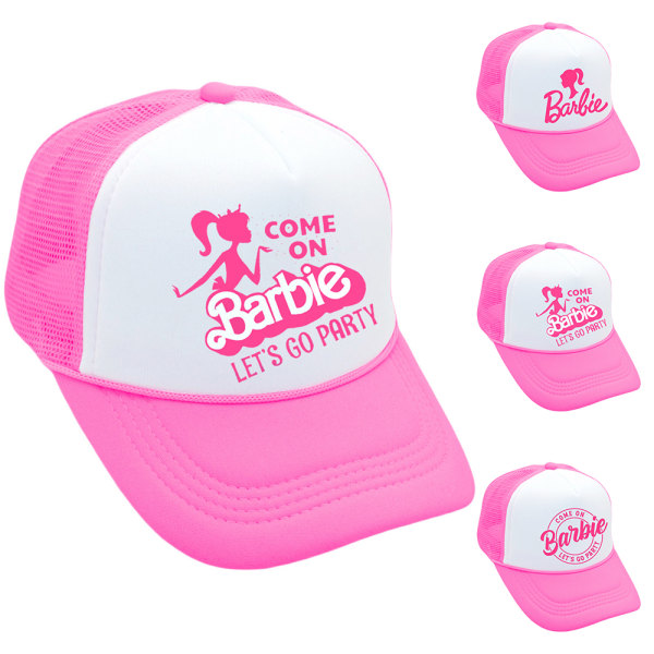 Film Barbie Rosa Baseball Cap Mesh Trucker Hatt För Kvinnor Män B