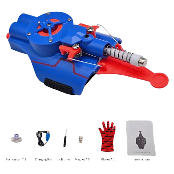 Kids Spider-Man Web Shooter Toy Cosplay Launcher Glove Wrist Launcher Blue