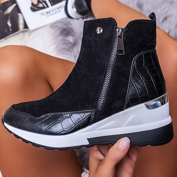 Sneaker Dam Höga topp Zip Up Wedge Ankel Booti d2c9 | Fyndiq