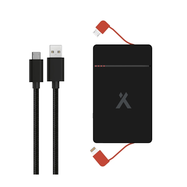Bear Grylls 3000mAh Power Bank with Built-in Lightning & Micro USB Cable Svart