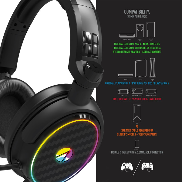 Stealth C6-100 Light Up Gaming Headset for  XBOX, PS4/PS5, Switc