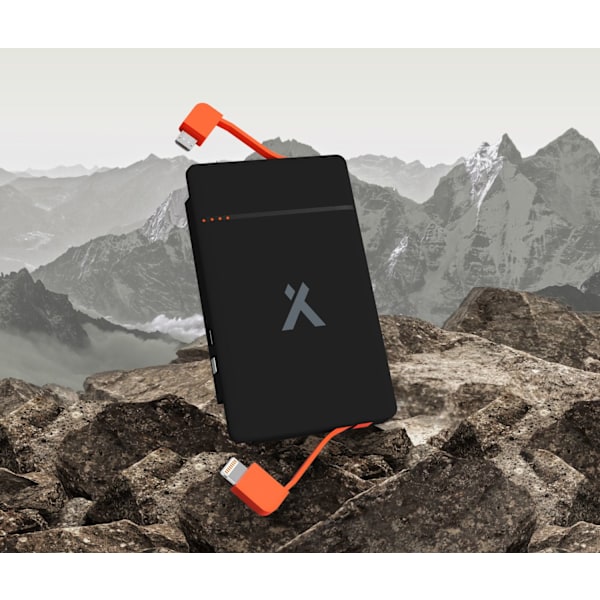 Bear Grylls 3000mAh Power Bank with Built-in Lightning & Micro USB Cable Svart