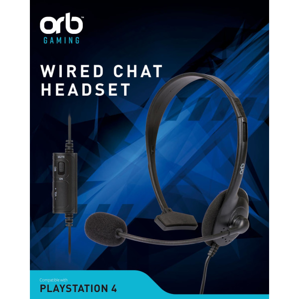 ORB PS4 Wired Chat Headset Svart