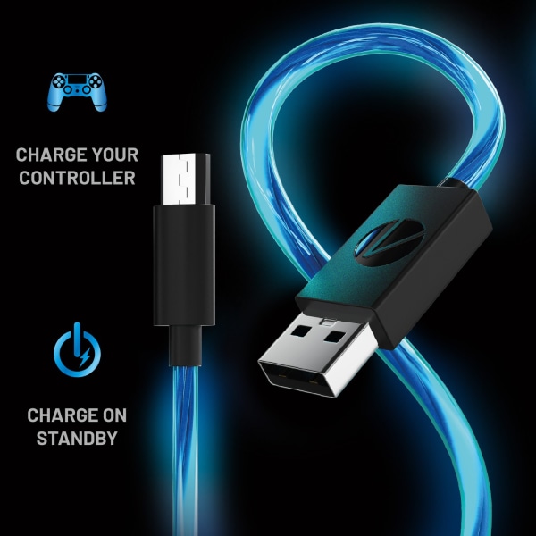 Stealth Light Up Charging Cables for PS4 – 2m Twin Pack