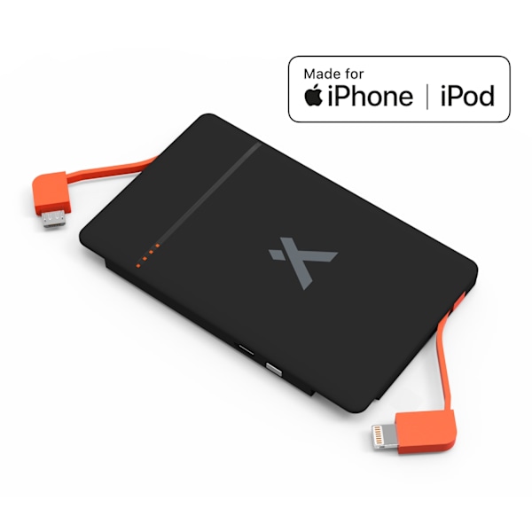Bear Grylls 3000mAh Power Bank with Built-in Lightning & Micro USB Cable Svart