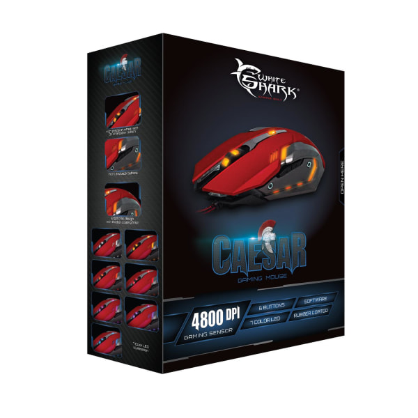 Caesar Mouse GM-1604 RED - 4800 dpi Röd