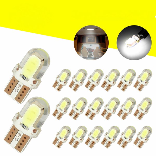 20st T10 2-SMD 6000k White COB LED registreringsskylt Invändiga glödlampor