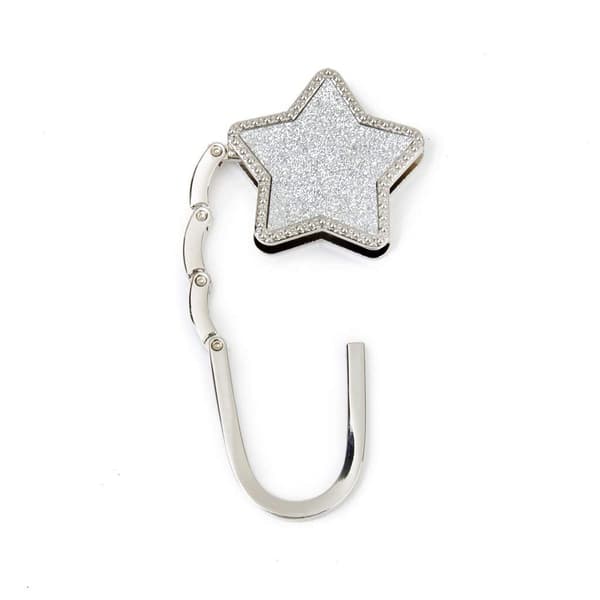 Table Stars Foldable Wallet Hanger Handbag Hook Pocket Holder (Sølv)