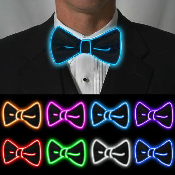 (Blå) LED lysende bånd med neonlys, unisex, til karneval, cosplay, fest, halloween, natklubsshow