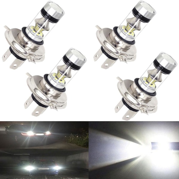 4st H4 LED Strålkastarlampa, 1000lm LED Dimljus LED H4 100W 20LED Ant