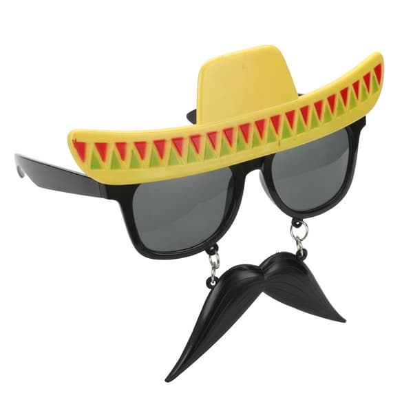 Fiesta Mustache Solglasögon Festtillbehör One Size