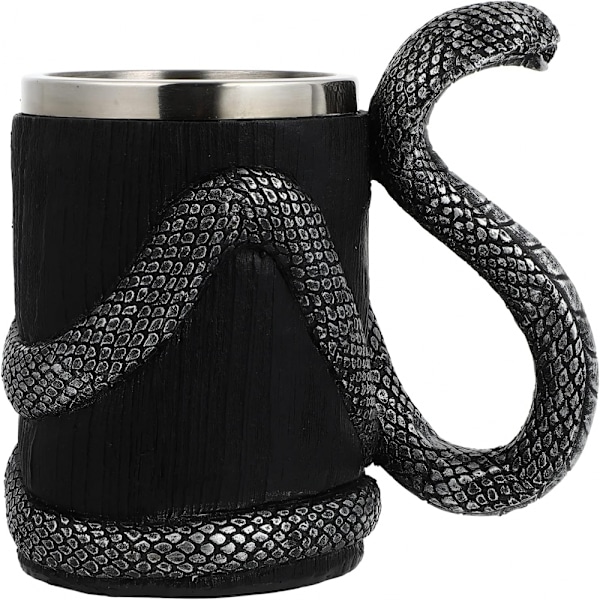 Kaffe Krus Sort Mælkekrus Dekorative Krus Vintage Cobra Slange Krus Resin Drikkekrus Isoleret Varmebestandig Krus Krus Gave (Sølv Sort)