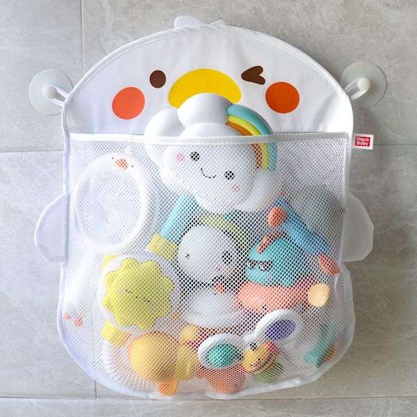 Mesh badelegetøj arrangør stærke kroge badekar legetøjsholder & badeværelse eller