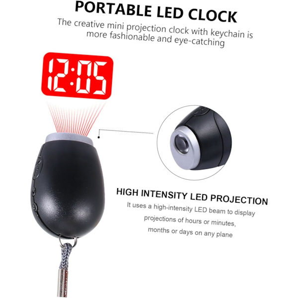 Projektion Elektronisk Mini Digital Ur Led Loft Projektor Bærbar