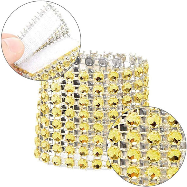 Guld Servietringe, Bling Rhinestone Servietholder til Bord Jul